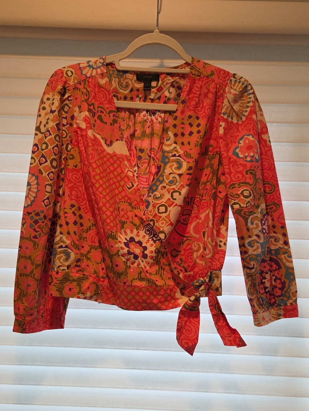 JCREW  Bright Multi-Color Wrap Blouse - Women
